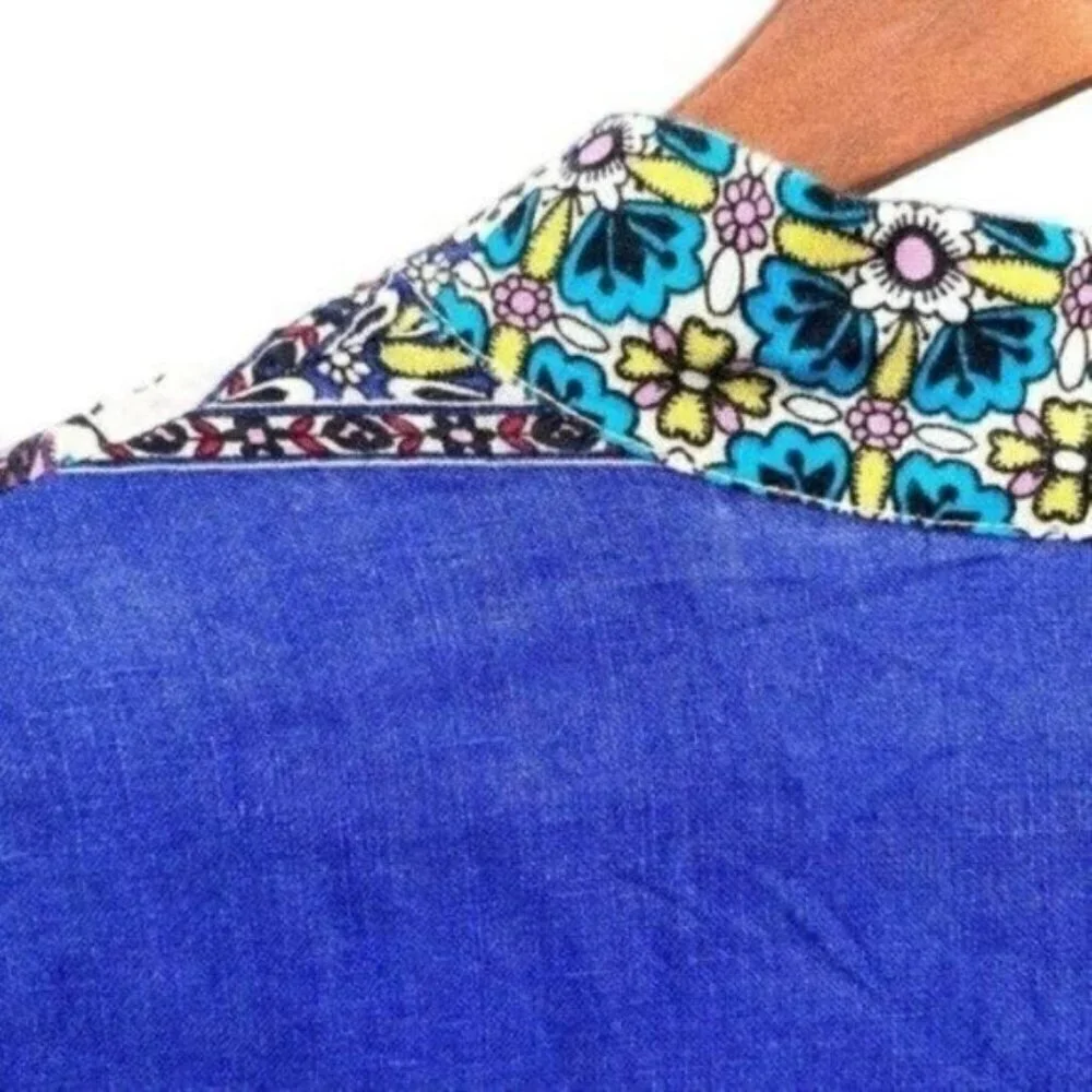 Chico’s Patchwork Linen Kimono Duster Jacket